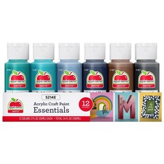Matte Finish Acrylic Craft Paint Set for DIY Art Projects 12 Colors 2 fl oz Each