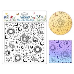Sun and Moon Polymer Clay Texture Sheets Divination Pattern Silicone Texture …