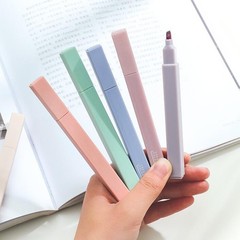 6Pack Multiple Colors Soft Marker Pen 4mm Nib Fluo Pen Smooth Writing Marking D