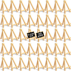 40 Pack 6 Inch Natural Wooden Mini Easel Stand Artist Mini Easels Bulk Wood Tabl