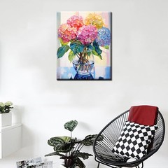 Hydrangea Paint By Numbers Kit Floral Flower Canvas Set For Adults 16×20