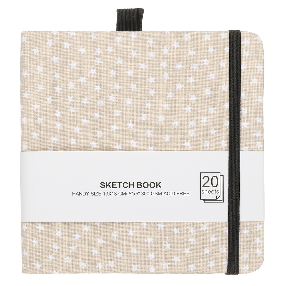 5.1×5.1″ Watercolor Sketchbook, 20Sheet 300GSM/203lb Pen Holder, Gray