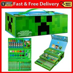 Minecraft Art Set For Kids, Coloring And Drawing Kit With Over 40 Art Supplies