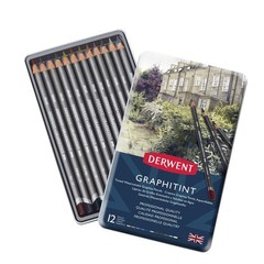 12 PCS Graphitint Pencils Metal Tin 0700802 Art Drawing Sketching Supply Box