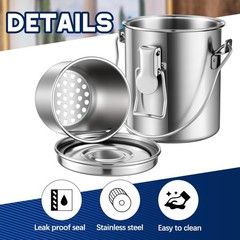 2 PCS 6.6 oz Stainless Steel Paint Brush Cleaner Washer Holder Lid Filter