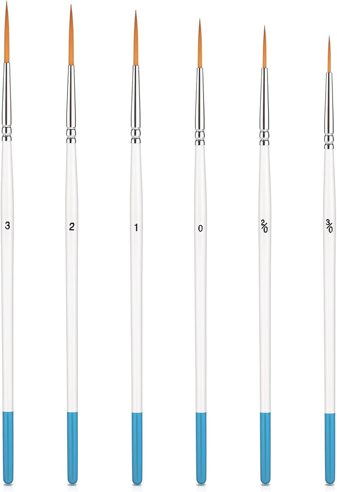 6 Pcs Script Liner Brushes Fine Detail Paint Brushes for Models & Art