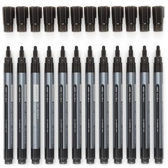 Oil Based Paint Markers 12pack Black 1.3 Mm Permanent Pens Waterproof Craft And