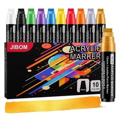 Jumbo Acrylic Paint Markers 10 Colors Extra Large Felt Tip Paint Pens