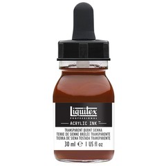 Professional Acrylic Ink 1-oz 30ml Jar Transparent Burnt Sienna