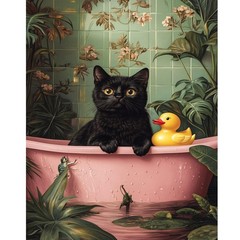 Black Cat Paint by Numbers Kit for Adults – Black Cat Paint by Number for Adu…