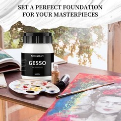 Falling in Art 16.9 Oz White Gesso Primer for Fl (Pack of 1),
