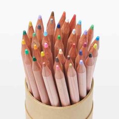 MUJI 36 Color Pencil with Paper Tube moma natural wood