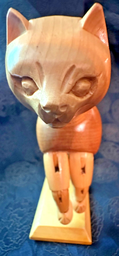 Articulated Wooden Cat/Kitten Artist Posable Jointed Model Mannequin
