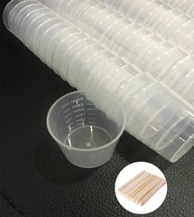 30 2oz Disposable Graduated Clear Plastic Cups for Mixing Paint, Stain, Epoxy,
