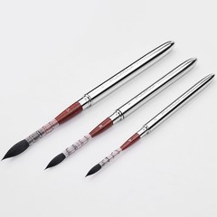 Squirrel Hair Travel Watercolor Brushes, Fuumuui 3pcs Natural Soft Squirrel M…