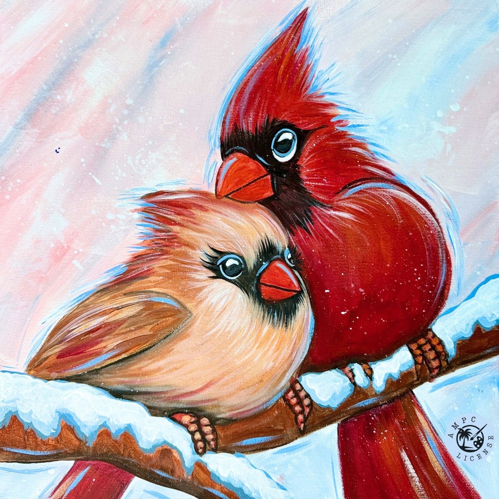 Acrylic stretched canvas paint at home art kit 9×12 pre-drawn canvas Paint&Sip
