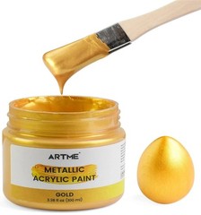 Metallic Gold Acrylic Paint, 100ML Non-Toxic, Non-Fading Gold Leaf Paint for Art