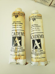 Lot of 20 LARGE 150ml Tubes WHITE Grumbacher Oil Paint Academy Zinc Titanium ZEC