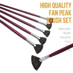high-Grade Mink 6 pcs/Set Fish Tail Fan Shape Watercolor Gouache Acrylic Pain…