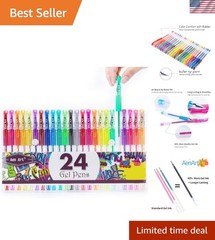 Glitter Gel Pens Colored Fine Tip Markers with 40% More Ink for Adult Colorin…