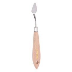 No.2 Painting Palette Knife Stainless Steel Pointy Spatula Beech Wood Handle