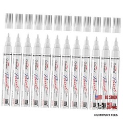 Oil-Based Fine Tip Paint Marker Pen – 12 Pack 0.9mm Fine Nib Permanent White