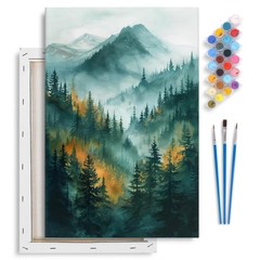 Framed Paint by Numbers Kit for Adults Beginner & Kids Ages 8-12, Mountain Paint