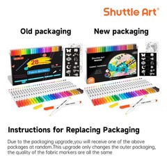 28 Colors Fabric Markers, Permanent Markers for T-Shirts Clothes Sneakers Jea…