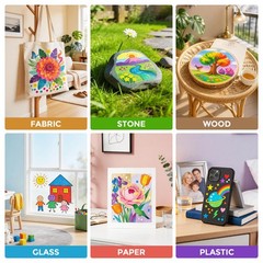 36 Colors Dual Tip Acrylic Paint Markers, Fabric Decorating Kits Premium Wate…