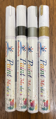 Oil Paint Markers Black Gold Silver White Write on anything Pens Set of 4