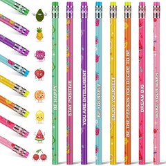 120 Pcs Scented Colorful HB Pencils with Erasers – Fun Motivational Bulk Set for