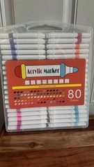 80 Color Acrylic Paint Marker Set Art Pens Case New