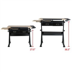 Drafting Table Height Adjustable Art Craft Writing Desk Drawing Painting w/Stool