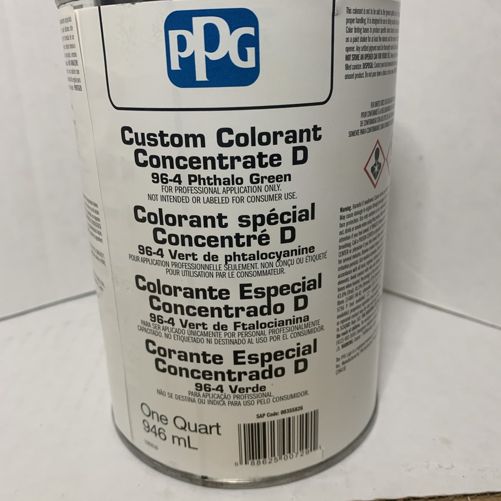 2 X PPG Customer Colourant Concentrate D 94-4 Phthalo Green 946ml ( 1 Quart)