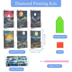 ECBEITF 6 Packs Diamond Painting 11.8×15.7 Inches, Abstract Landscape 1