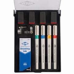 Alvin PTP04SET Refillable Technical Pen Set 0.2mm 0.3mm 0.4mm 0.5mm Vintage New