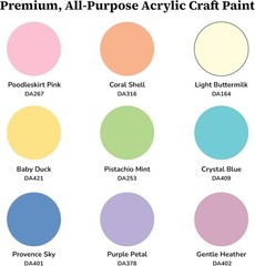 Richly Pigmented Americana Acrylics Set – 9 Bottles of Pastel Craft Paint