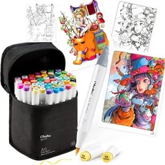 Ohuhu Illustration Markers 48 Colors Brush / Broad Tip, Fine Tip Brush Honolulu