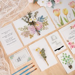 25 Sheets Watercolor Paper 8.5 x 11, 300 GSM Deckled x 11 inch, ivory