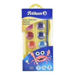 Pelikan Jr. Washable Watercolor & Brush Set 6 Colors (075212US)