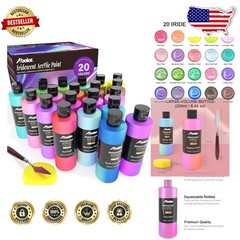 Large 8.45oz Acrylic Paint Bottles – 20 Iridescent Colors, Non-Toxic, Blendable