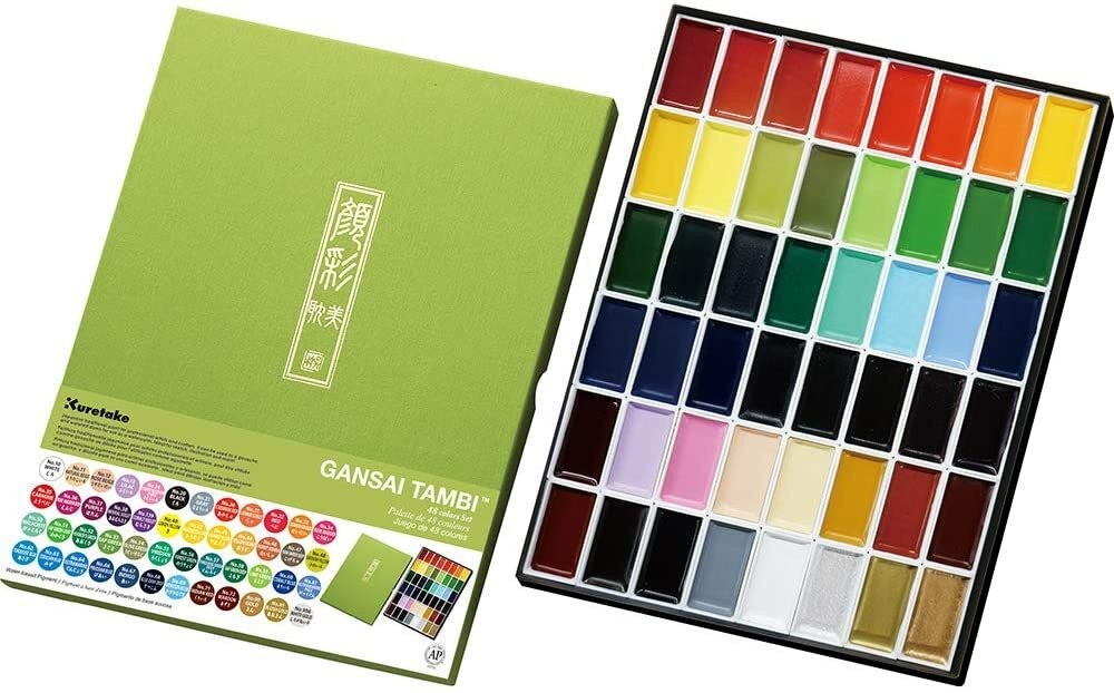 Kuretake Gansai Tambi 48 Colours Watercolor Paint Set Aussie Seller