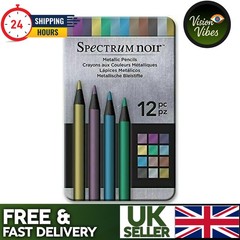Spectrum Noir Metallic Pencils – 12 Pack Set – Crafts Artist Colouring