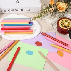 12 Pcs Wax Seal Sticks, Glue Gun Sealing Wax Sticks with Spoon, Pine Green