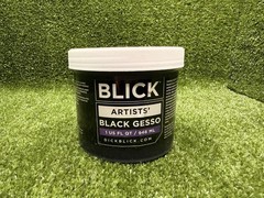 Blick Artists’ Black Gesso Acrylic Primer 1 US Quart 32 oz 946 ml New Old Stock
