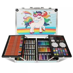 145PCS Blue Art Drawing Set Kit For Kids Children Teens Supplies Paint Pencil