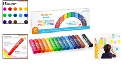 15 Count Tempera Paint Sticks – Vibrant Washable Colors for Kids’ Creativity