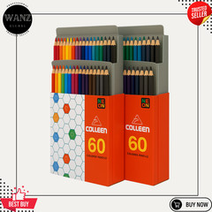 Colleen 60 Colored Pencils – 2 Sets – 120 COLORS – Hexagon Shape– Art & Coloring