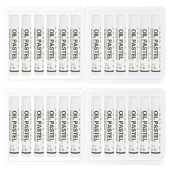 Pack of 24 White Oil Pastels Soft Oil Crayons Creamy Pastels Stick Art