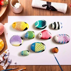 50PCS Painting Rocks DIY Rocks Flat & Smooth Kindness Rocks for Arts Crafts D.